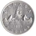CANADA dollaro in argento Canoa 1959 BB+